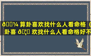 🌼 算卦喜欢找什么人看命格（算卦喜 🦁 欢找什么人看命格好不好）